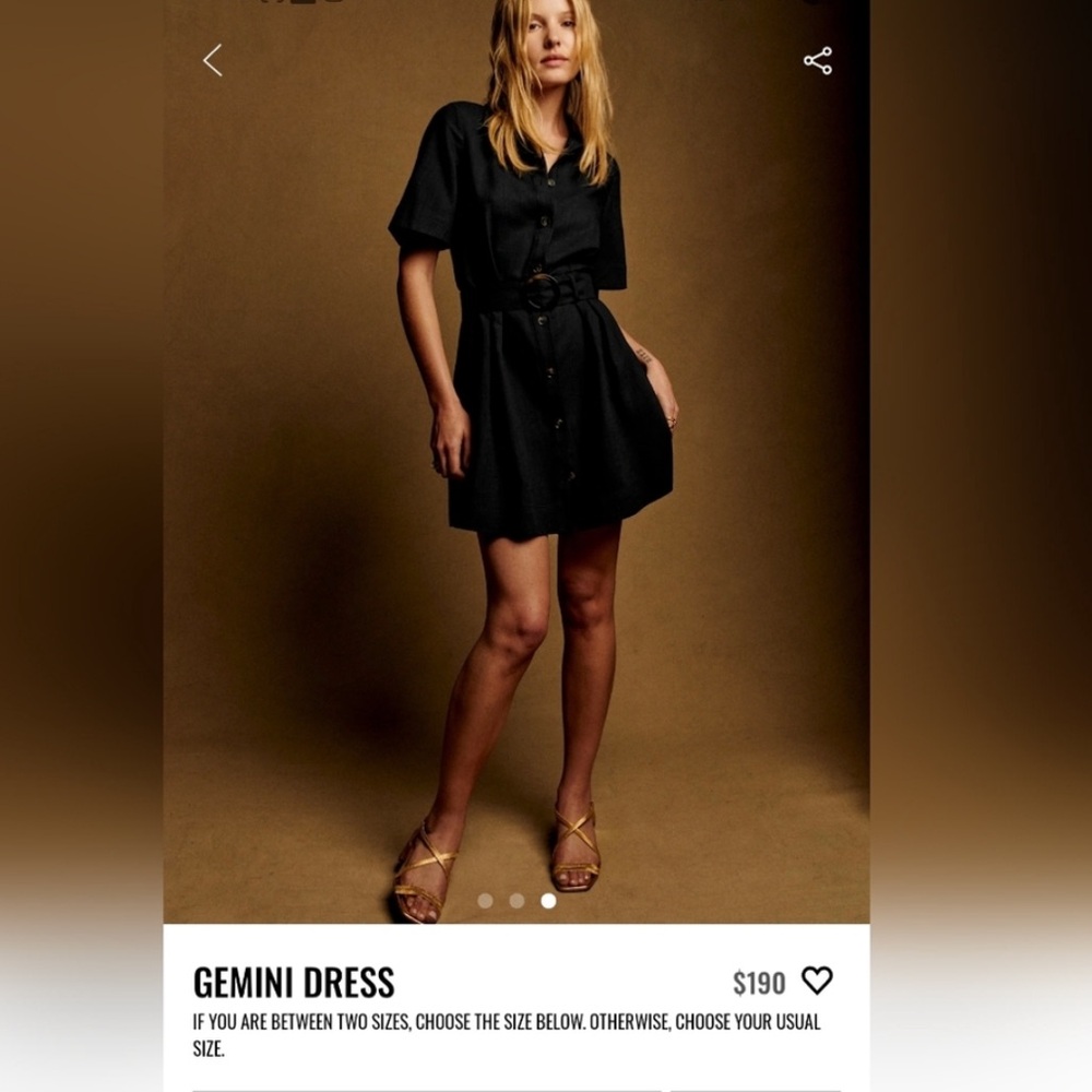 Sezane Gemini Dress Black - Size 4